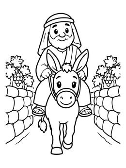 Free printable Man Riding A Cute Donkey coloring page