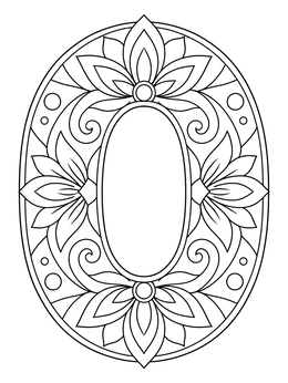 Free printable Mandala Style Number Zero coloring page