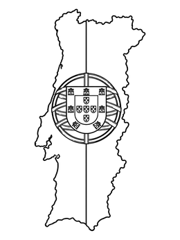 Free printable Map Of Portugal With Coat Of Arms coloring page