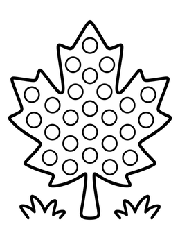 Free printable Maple Leaf Dot Marker Activity coloring page