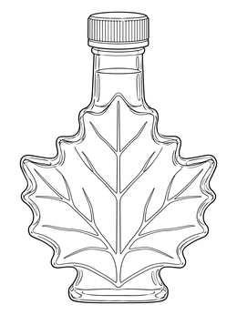 A maple leaf glass bottle in this maple syrup coloring page.