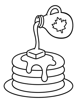 Free printable Maple Syrup Pouring On Pancakes coloring page