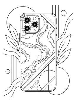 Free printable Marble Texture Smartphone Case coloring page