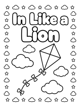 Free printable In Like A Lion Windy Kite coloring page