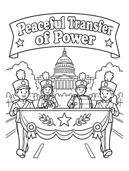 Free printable Marching Band Inauguration Parade coloring page