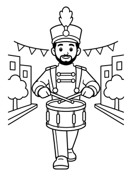 Free printable Marching Band Snare Drummer coloring page