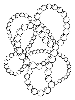 A festive tangled mardi gras coloring page featuring beaded carnival necklaces.
