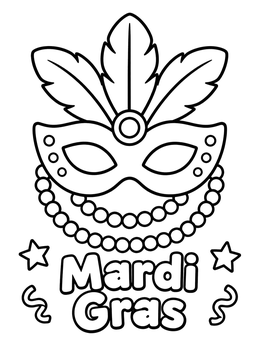 Free printable Festive Feather Mask And Beads coloring page