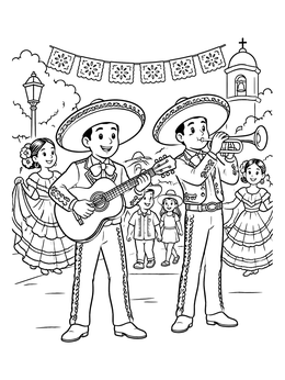 Free printable Mariachi Musicians At Charro Days coloring page
