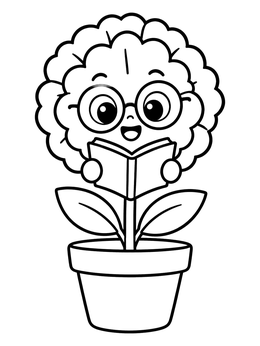 Free printable Cute Marigold Reading A Book coloring page