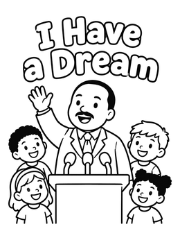 Free printable Martin Luther King Jr. With Children coloring page