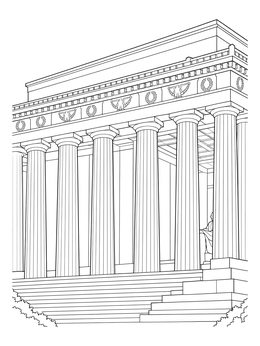 Detailed Lincoln Memorial facade on this historic martin luther king coloring page.