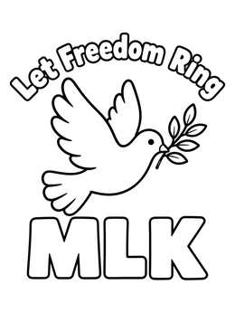 Free printable Mlk Peace Dove And Olive Branch coloring page
