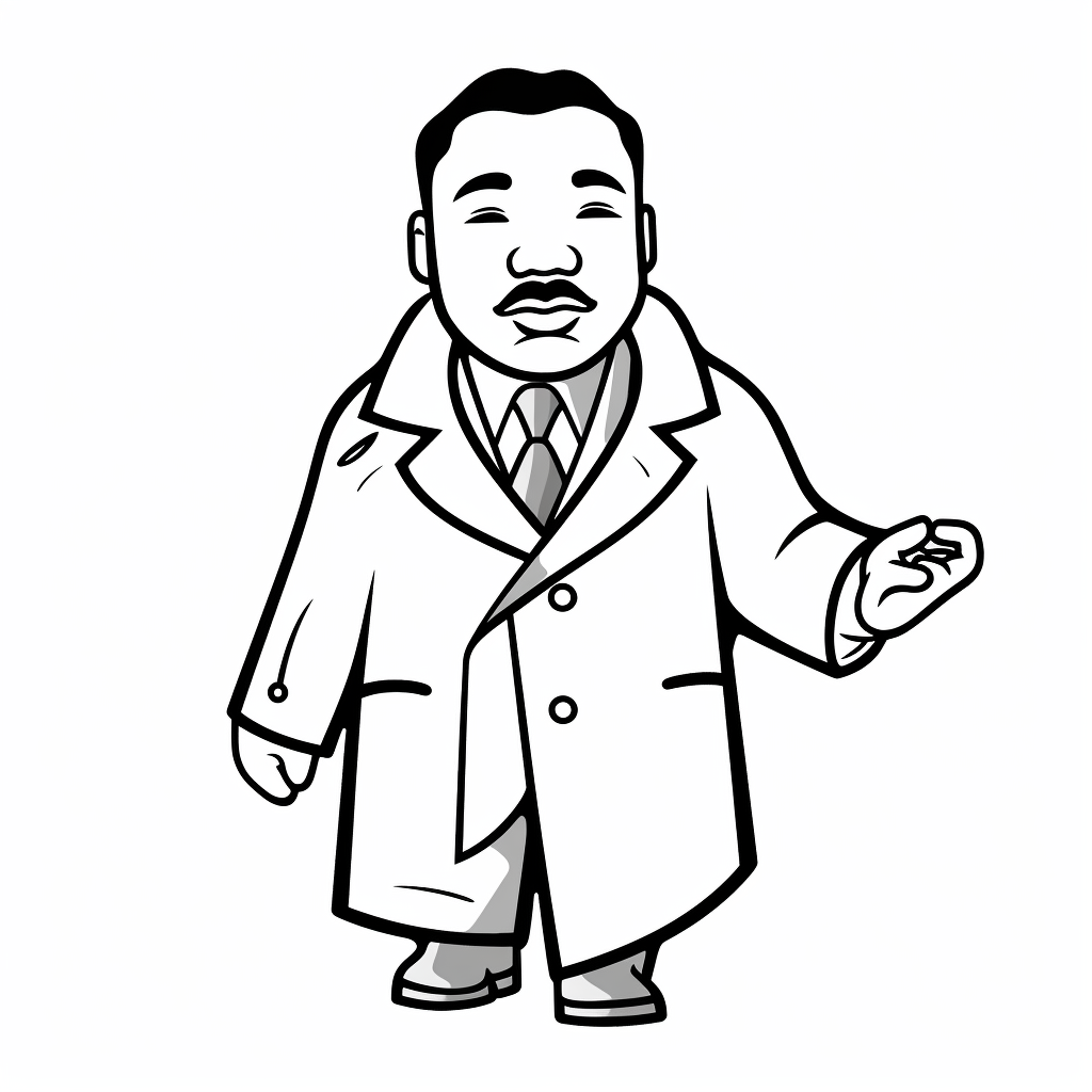 Martin Luther King Portrait Coloring - Coloring Page