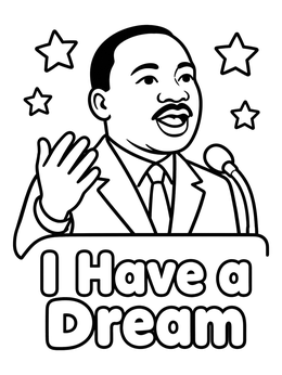 Free printable Martin Luther King Speech And Stars coloring page
