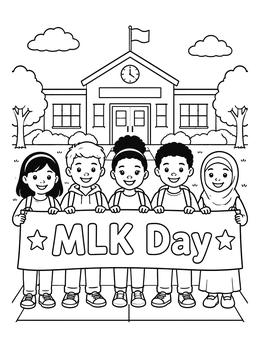Free printable Students Celebrating Mlk Day coloring page