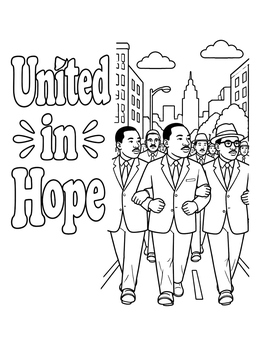 Free printable Martin Luther King United In Hope March coloring page