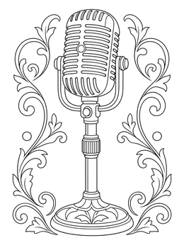 A vintage speech microphone on this martin luther king coloring page.
