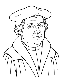 Free printable Martin Luther Portrait Line Art coloring page