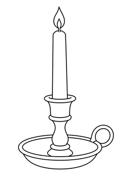 Free printable Vintage Candle Holder With Flame coloring page