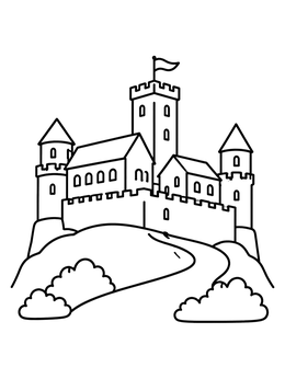 Free printable Historic Wartburg Castle On Hill coloring page