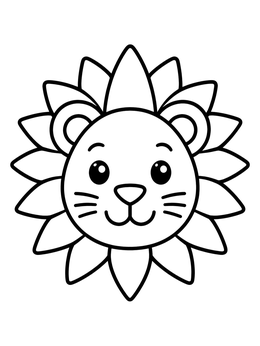 Free printable Cute Cartoon Lion Head coloring page