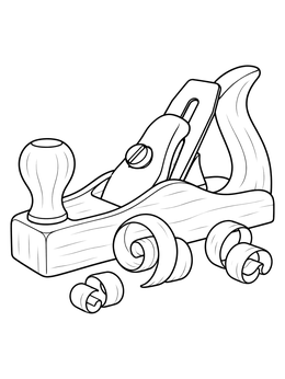 Free printable Vintage Wood Hand Plane And Shavings coloring page