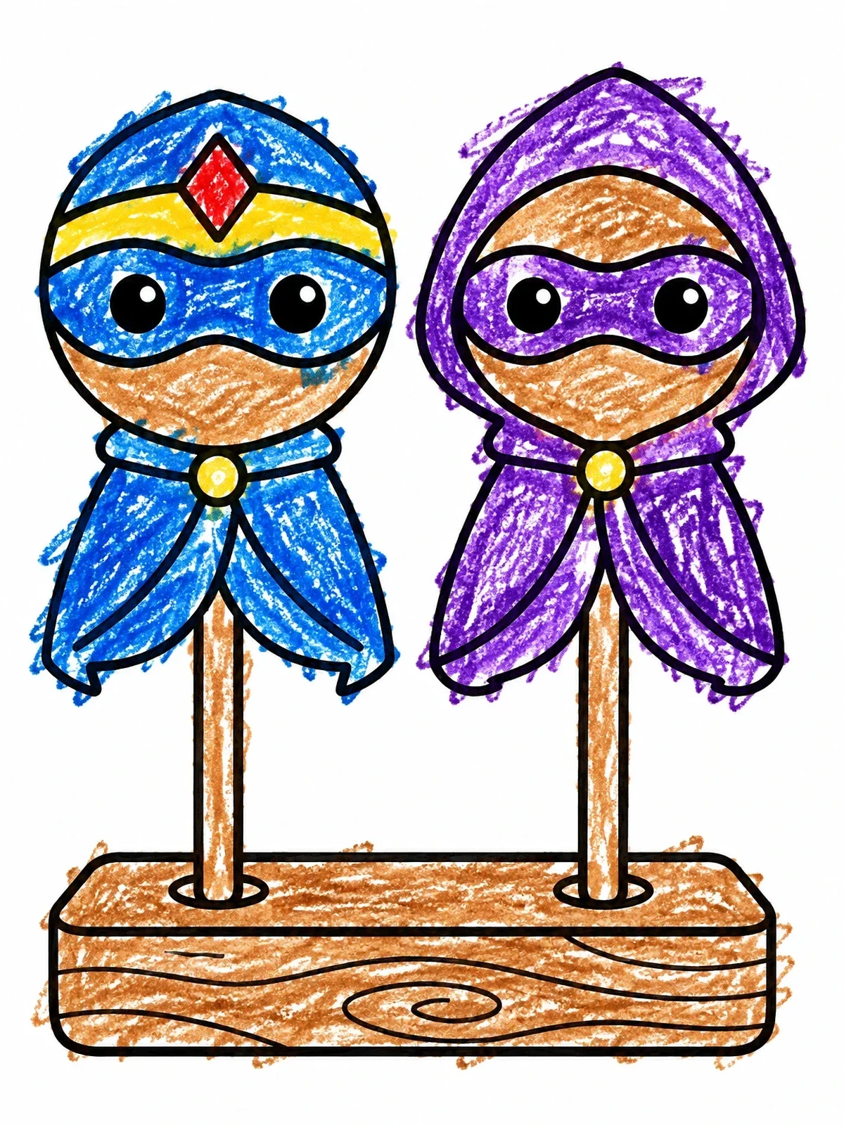 Colored example of the Warrior Cake Pops On Stand coloring page