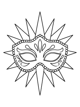 Free printable Sunburst Carnival Mask coloring page