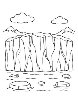 Free printable Massive Alaskan Glacier Ice Wall coloring page