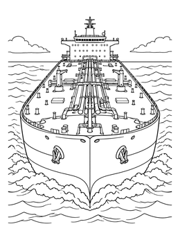Free printable Massive Oil Tanker On The Ocean coloring page