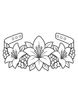 Free printable Wearable Lily Flower Crown coloring page