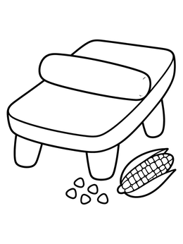 Free printable Ancient Stone Metate And Corn coloring page
