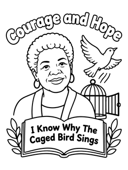 Free printable Maya Angelou Courage And Hope coloring page