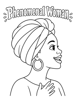 Free printable Phenomenal Woman Maya Angelou Profile coloring page