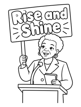 Free printable Maya Angelou Speaking At Podium coloring page