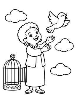 Free printable Maya Angelou Releasing A Free Bird coloring page