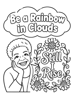 Free printable Maya Angelou With Inspiring Quotes coloring page