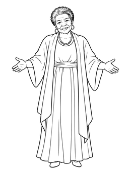 Free printable Maya Angelou With Welcoming Arms coloring page