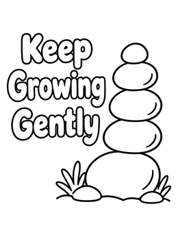 Free printable Balanced Stones With Inspiring Words coloring page