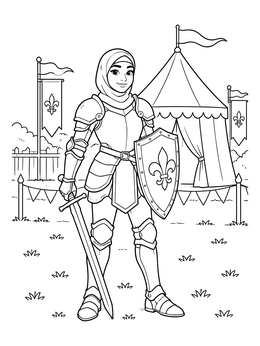 Free printable Brave Knight At Tournament Grounds coloring page