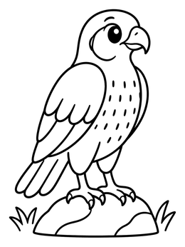 Free printable Cute Royal Falcon On A Rock coloring page
