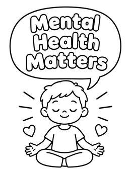 Free printable Meditating Child Mental Health Matters coloring page