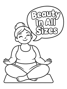 Free printable Meditating Woman With Positive Message coloring page