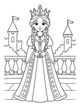 Free printable Princess On The Castle Balcony coloring page