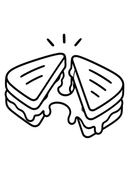 Free printable Melted Grilled Cheese Sandwich coloring page