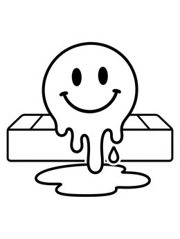 Free printable Melting Smiley Face On Curb coloring page