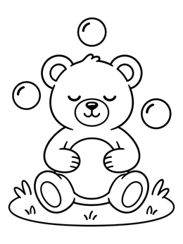 Free printable Mindful Teddy Bear Breathing With Bubbles coloring page