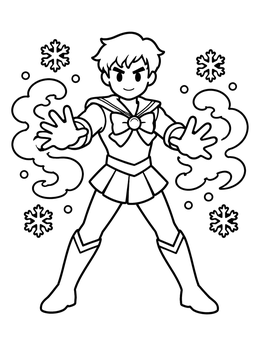 Free printable Anime Ice Guardian Sailor Warrior coloring page