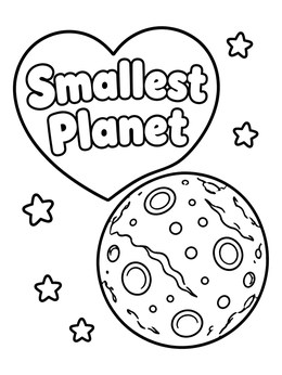 Free printable Planet Mercury Smallest Planet coloring page